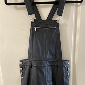 BEBE black leather overalls